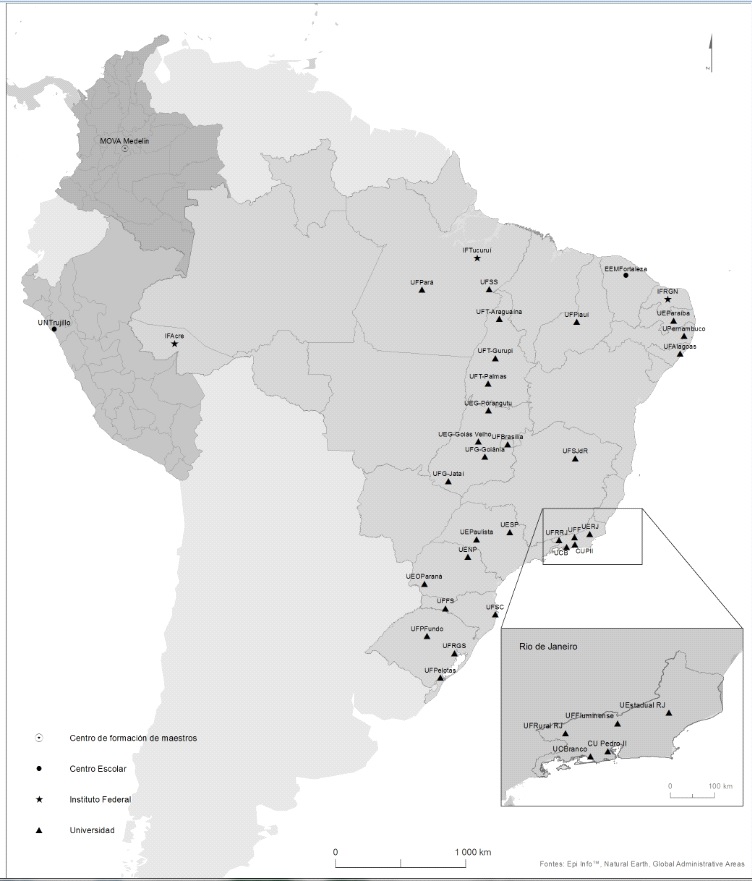 Localización de Nós Propomos en América del Sur.