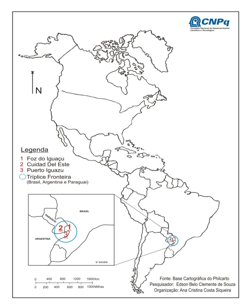 Figura 1: Localização da Tríplice Fronteira Brasil, Paraguai e Argentina