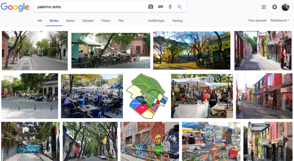 Imagen 2. Resultados de búsqueda de imagen en Google “Palermo Soho”