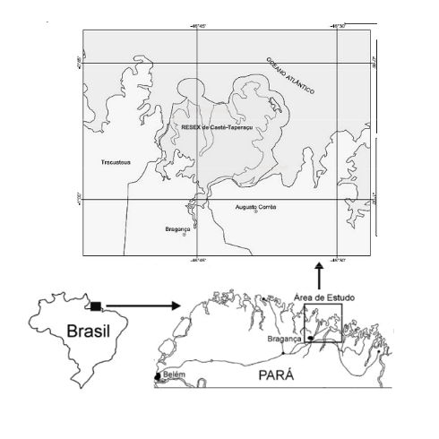 Figura 1. Localização da Reserva Extrativista Marinha de Caeté-Taperaçu.