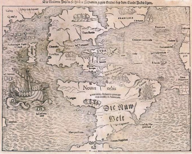 Imágenes de uno de los primeros mapas de América