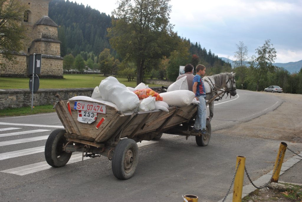 Vehículo de tracción animal (Suceava, Rumania, septiembre de 2013)