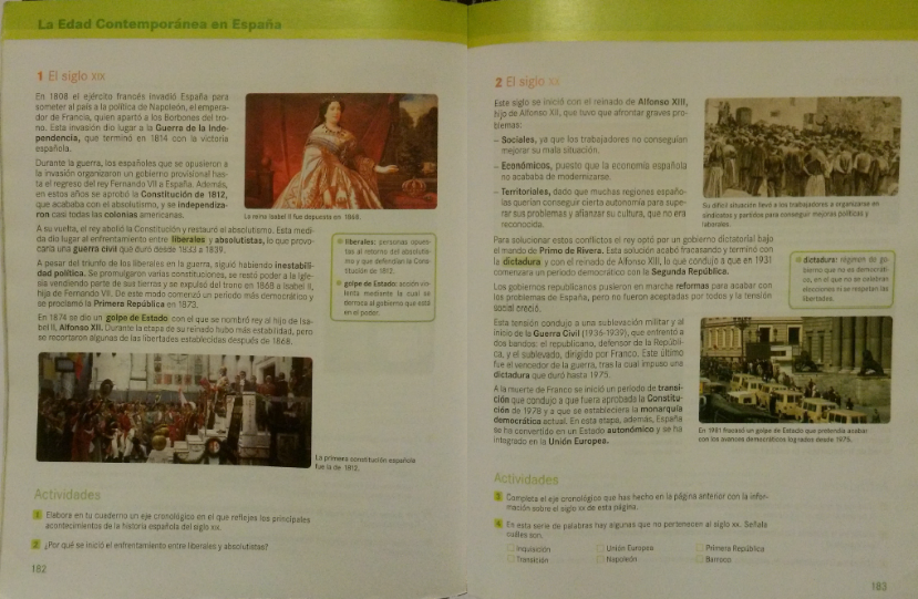 Captura del manual de Gallego y Álvarez (2013). Pese a incorporar cuatro fuentes primarias en estas páginas no plantea ninguna actividad sobre ellas